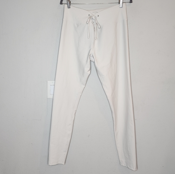 Year Of Ours Bone White Leggings Lace Up Front Ties Size XL Off White Revolve - Picture 7 of 15